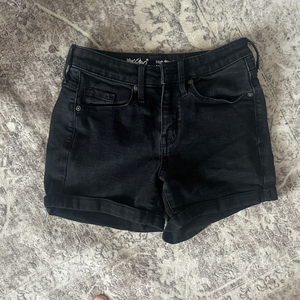 Classic Black Denim Jean Shorts